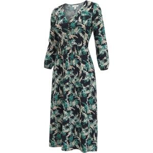 J Jill Exotic Blooms Garden Cotton Floral Print V-Neck Midi‎ Dress Small